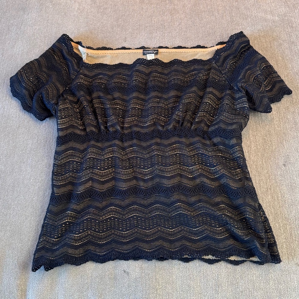 Cosabella Black Lace Off The Shoulder Top